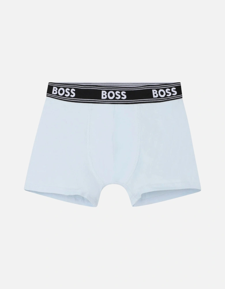 Boys 3-Pack Power Logo Boxer Trunks, Black/Navy/Blue