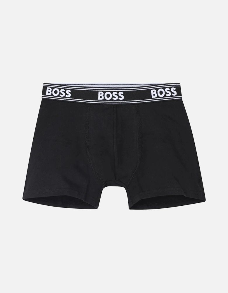 Boys 3-Pack Power Logo Boxer Trunks, Black/Navy/Blue