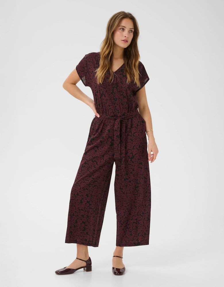 Beathe Short Sleeve V-neck Jumpsuit