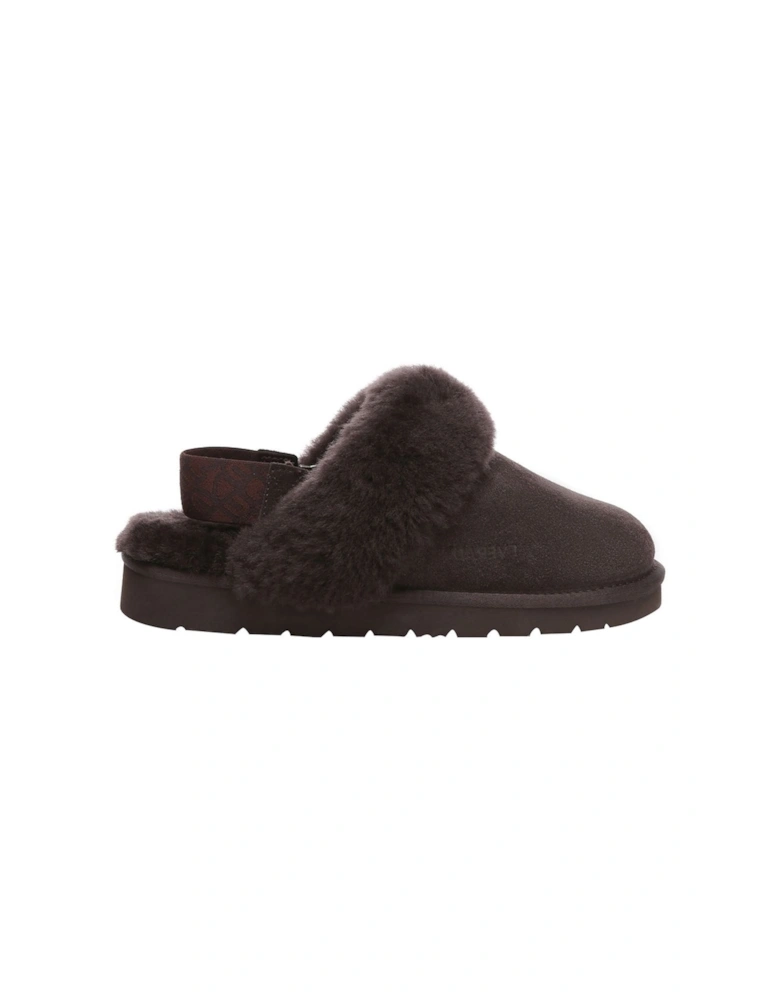 Real Sheepskin Pelican Removable Strap Slingback Slippers with EVA Sole