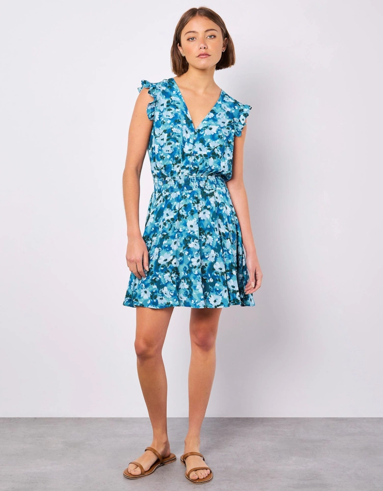 Floral Crepe Mini Dress