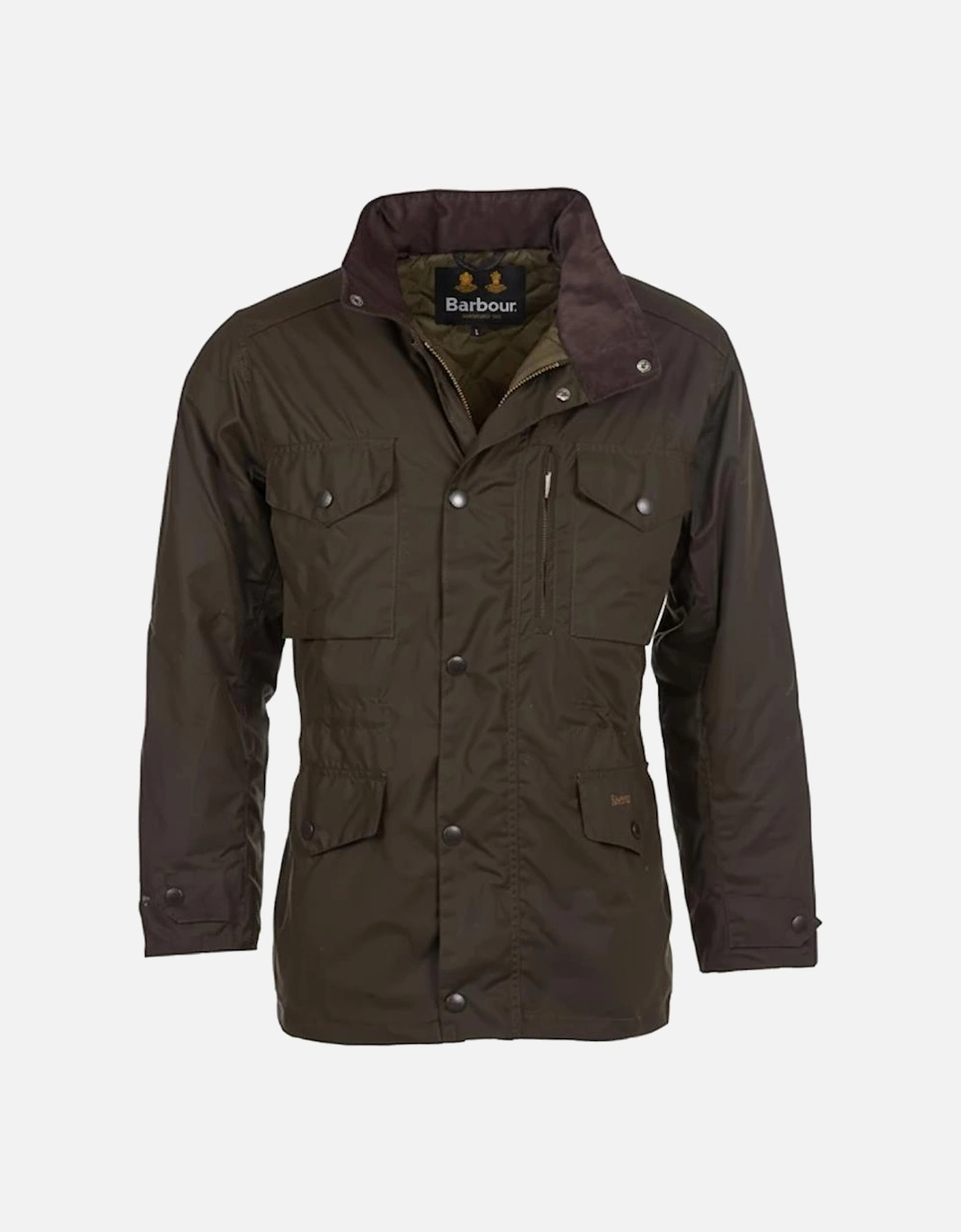 Men's Barbour Sapper Mens Wax Jacket - Olive/Classic - Brown - Size: 40/Regular