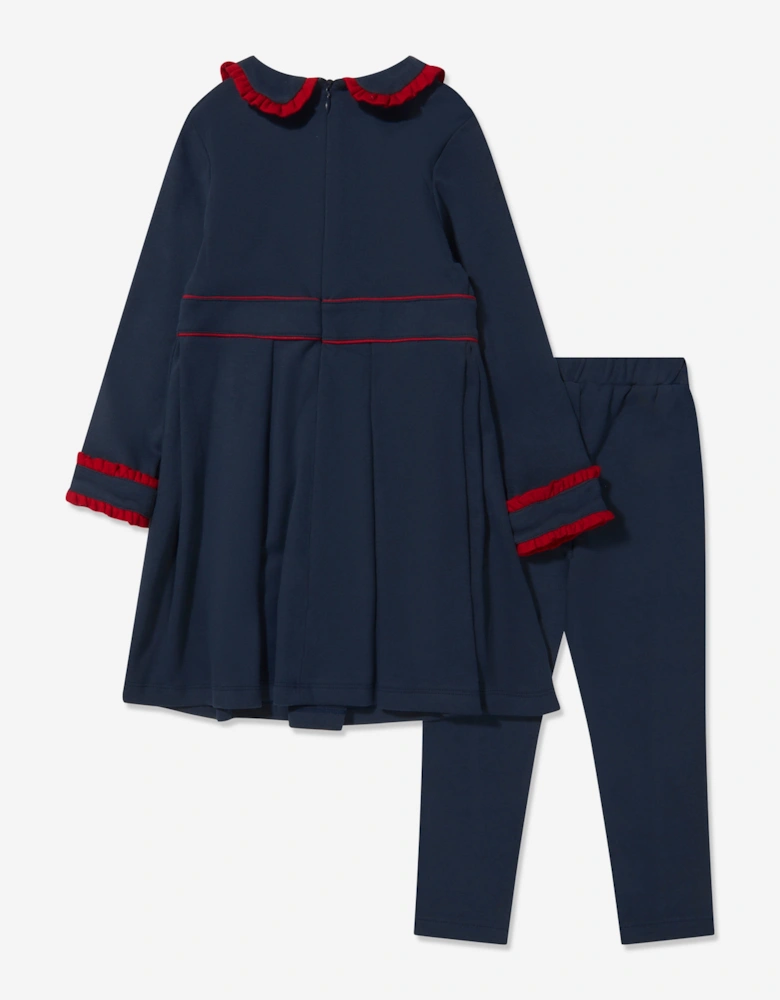 Girls Long Sleeve Button Detail Dress