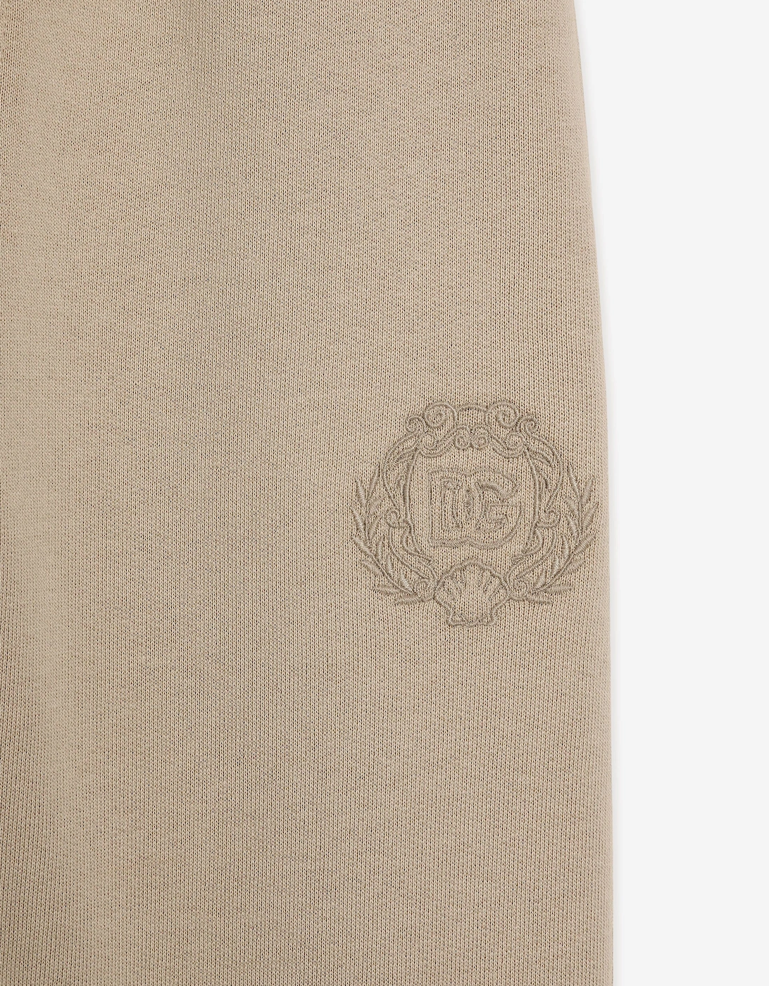 Boys Embroidered Logo Joggers in Beige