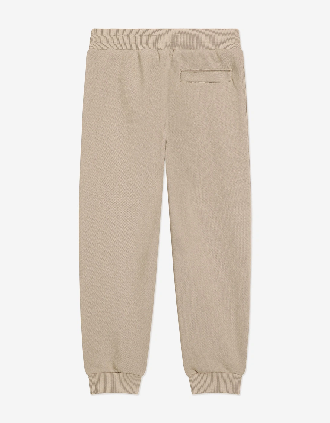 Boys Embroidered Logo Joggers in Beige