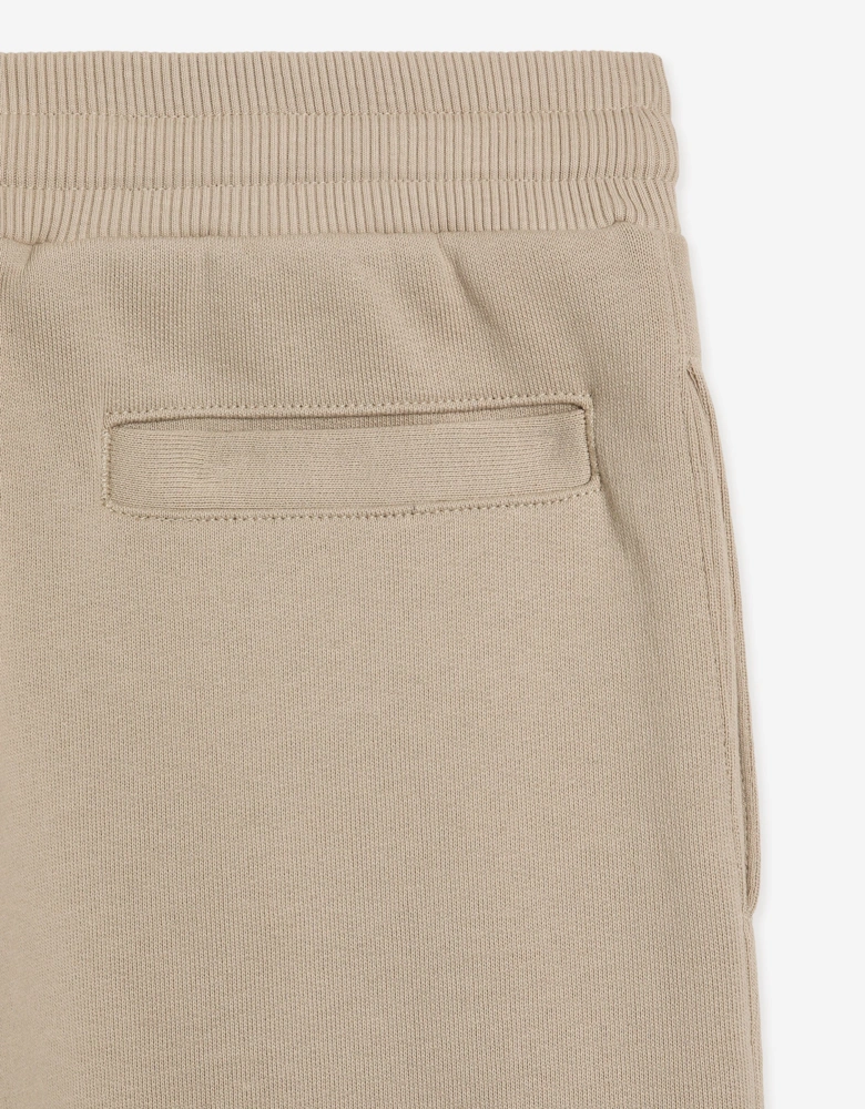 Boys Embroidered Logo Joggers in Beige