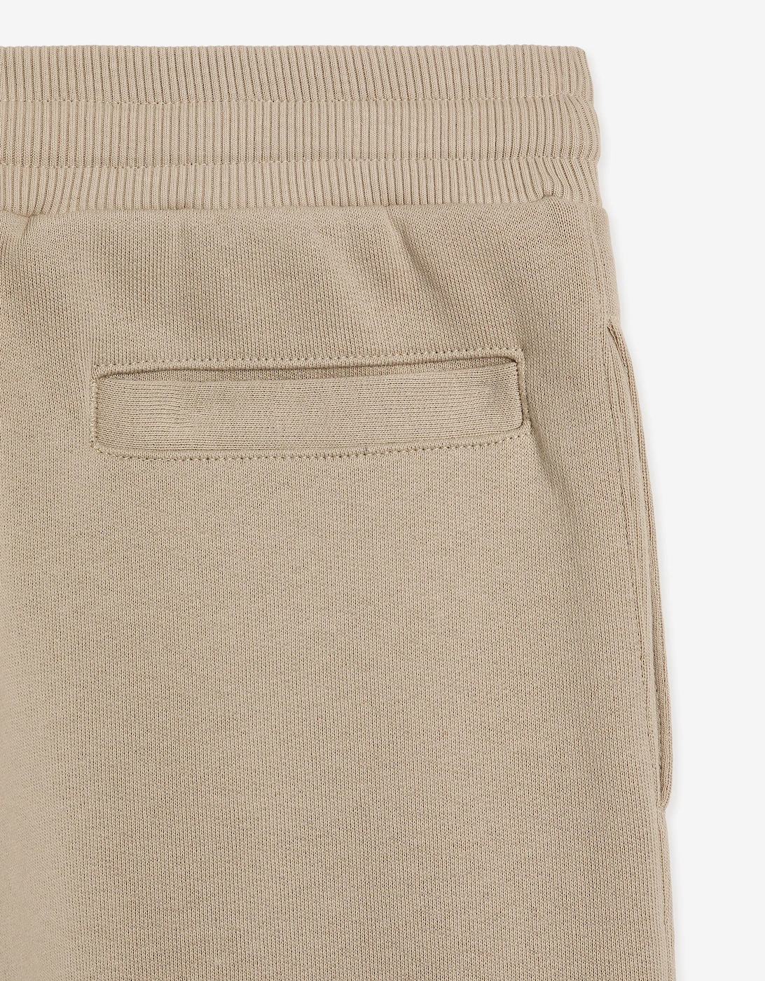Boys Embroidered Logo Joggers in Beige