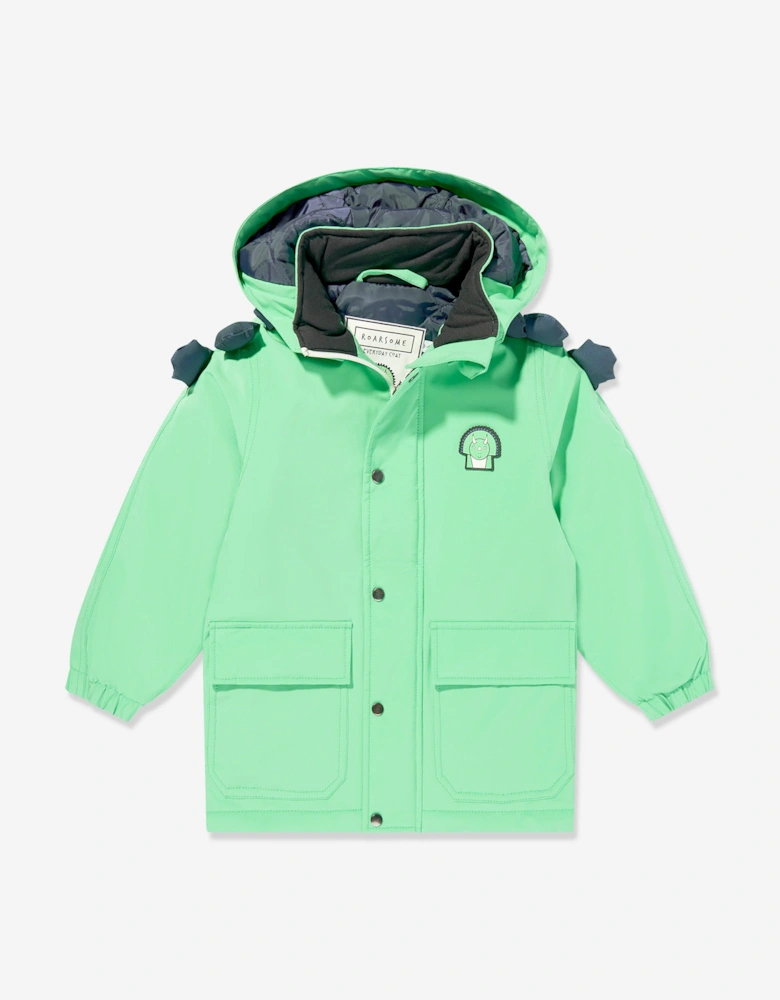 Boys Spike The Dinosaur Raincoat in Green