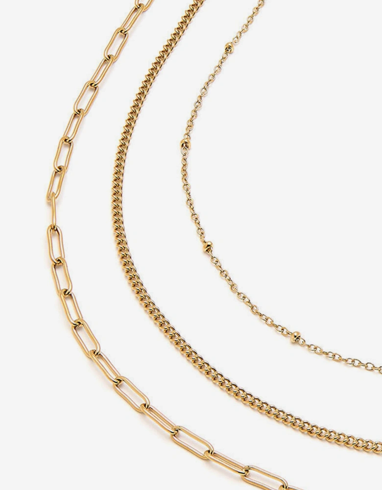 Illusion Stacking Necklace Set in Gold (457mm)