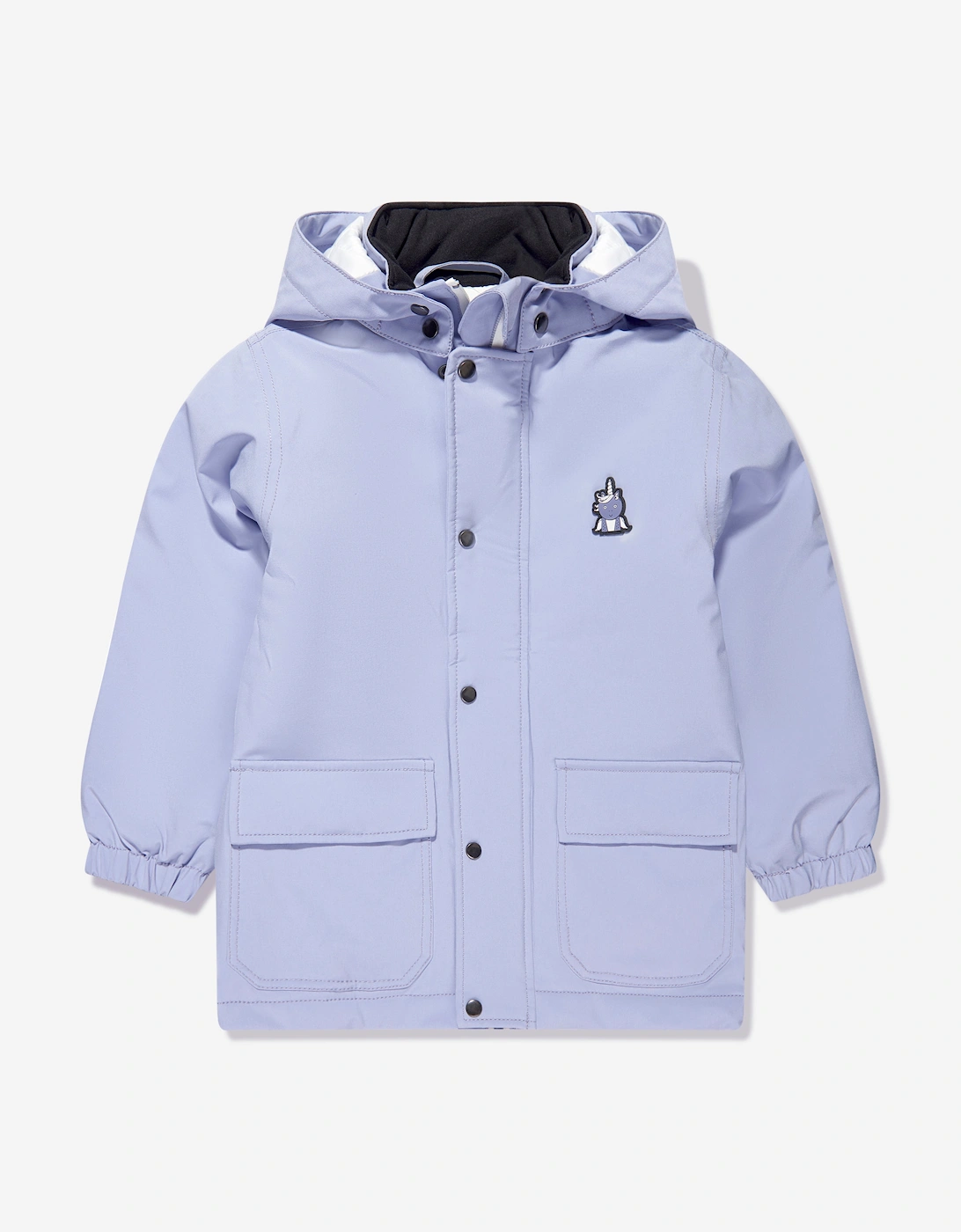 Girls Sparkle The Unicorn Waterproof Coat in Purple, 7 of 6