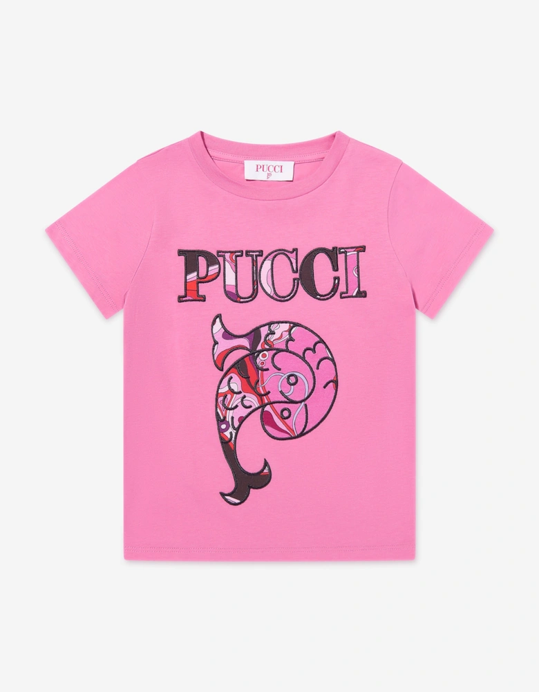 Girls Fish Logo T-Shirt in Pink