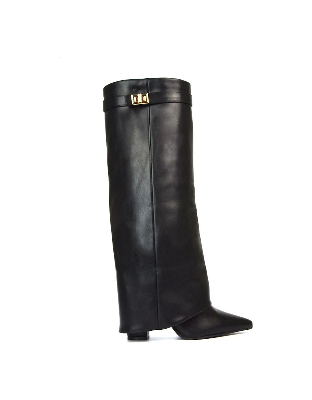 'Rayna' Block Heel Knee High Foldover Boots With Pointed Toe, 2 of 1
