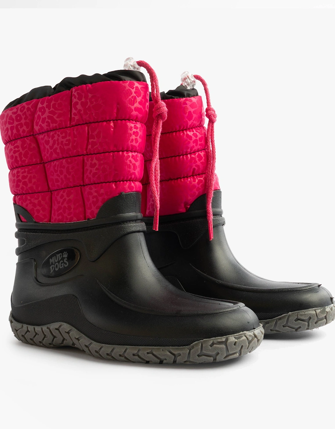 NORDIC Womens Warm Lined Boots Pink/Black Leopard