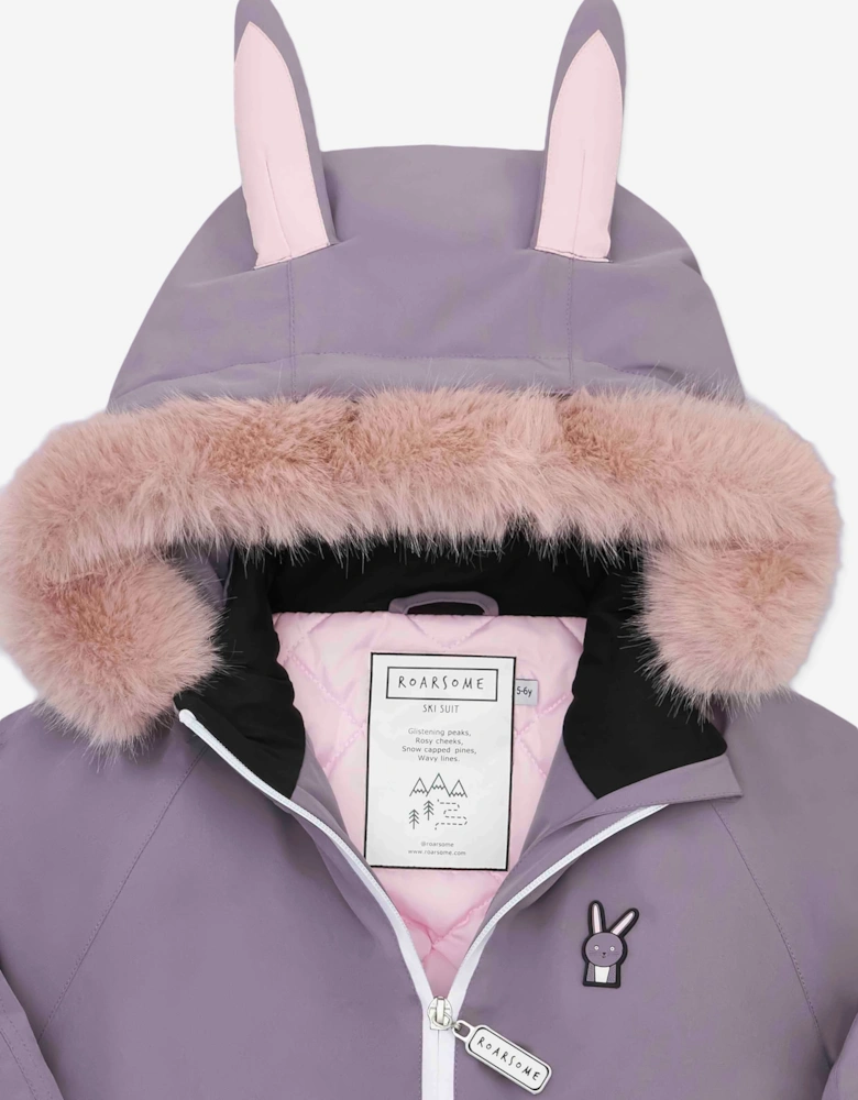 Girls Hop The Bunny Ski Suit in Purple