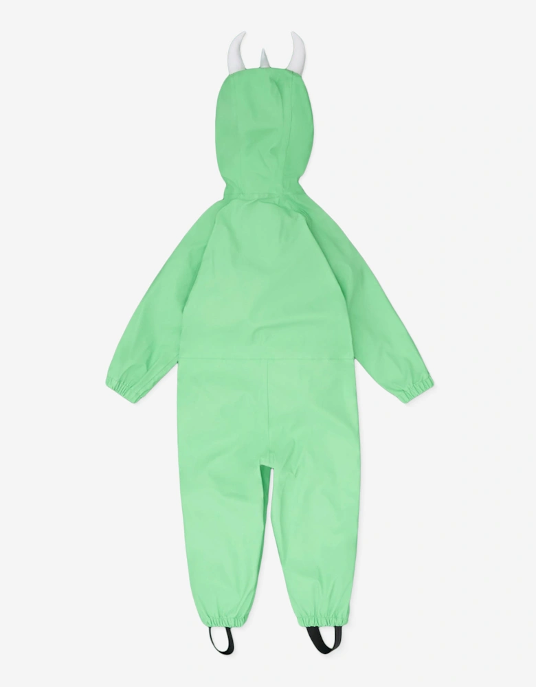 Kids Spike The Dinosaur Puddlesuit in Green