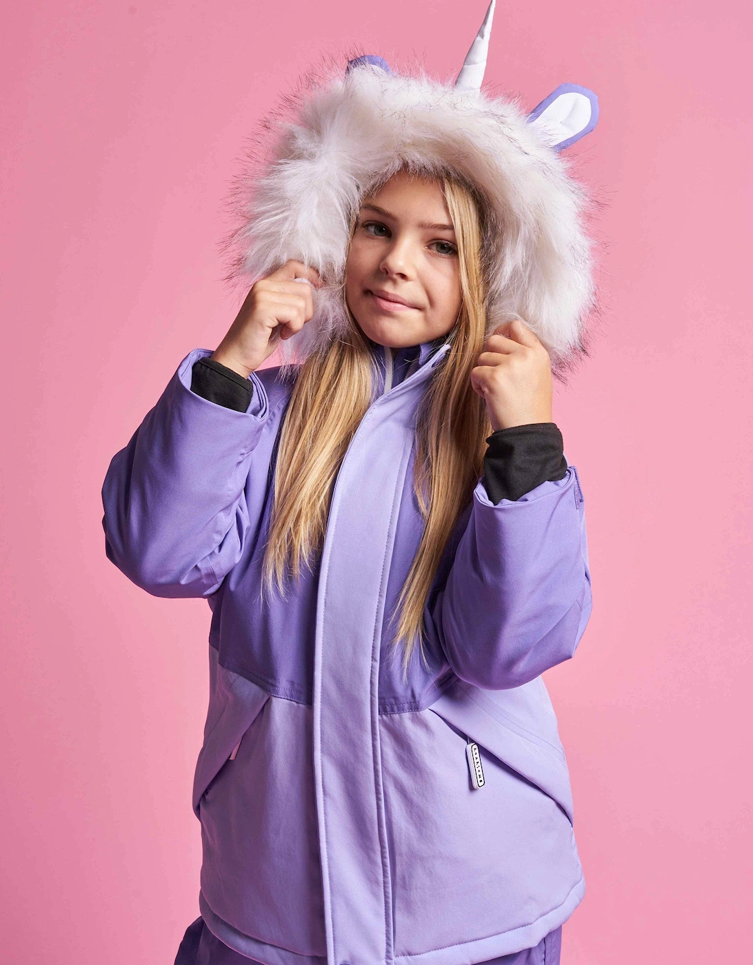 Girls Sparkle The Unicorn Ski Jacket in Purple