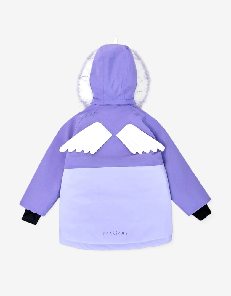 Girls Sparkle The Unicorn Ski Jacket in Purple