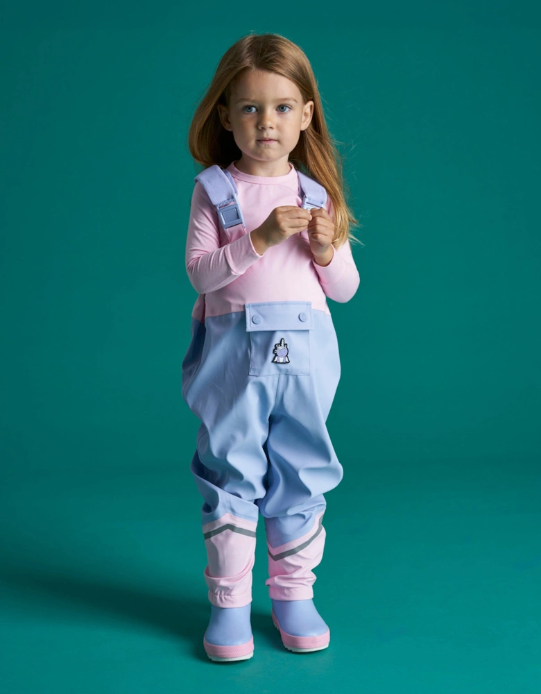 Girls Sparkle The Unicorn Waterproof Trousers in Purple