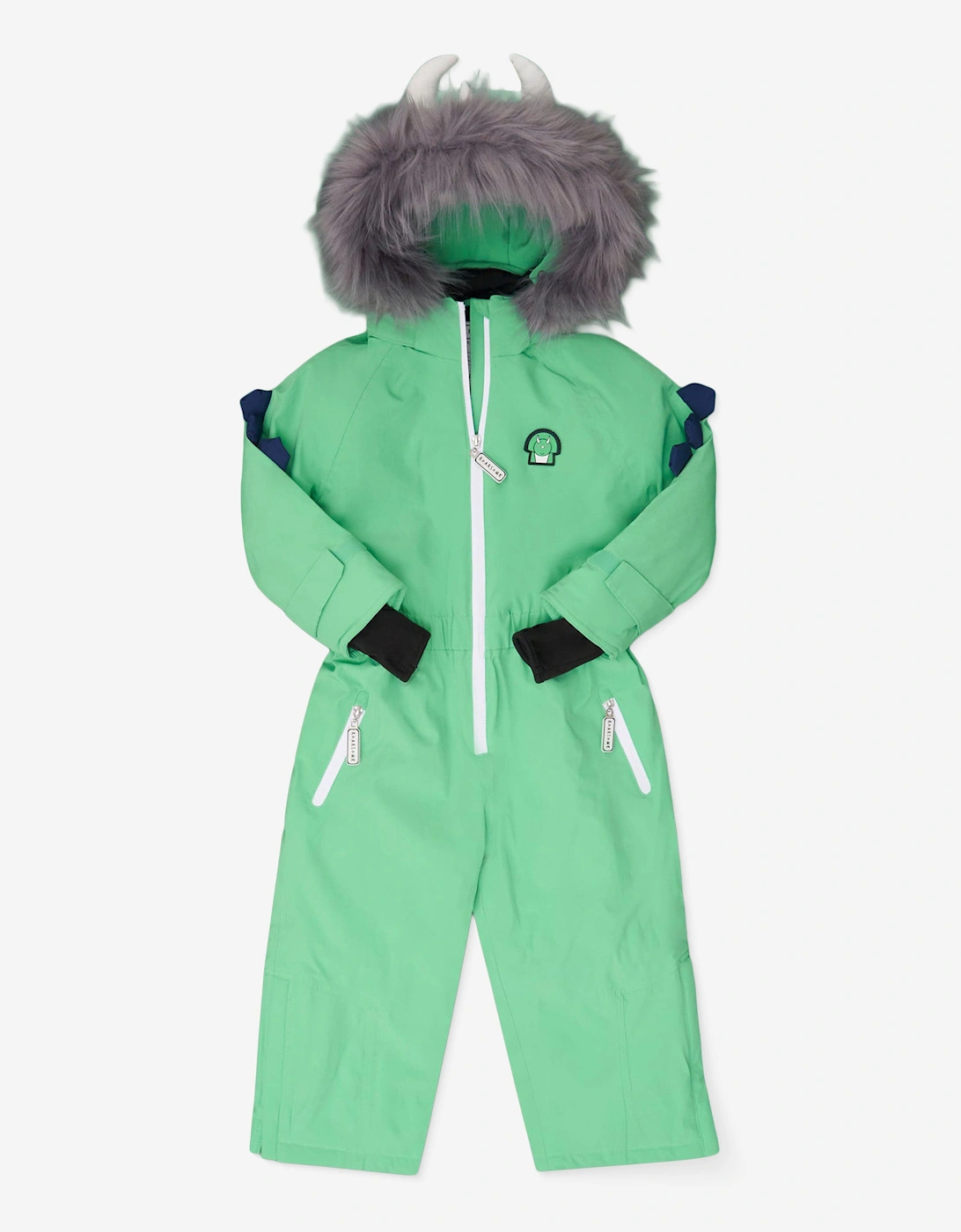 Kids Spike The Dinosaur Ski Suit in Green, 5 of 4