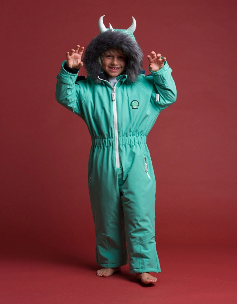 Kids Spike The Dinosaur Ski Suit in Green