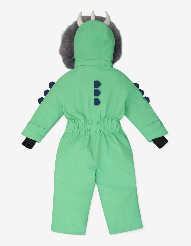 Kids Spike The Dinosaur Ski Suit in Green