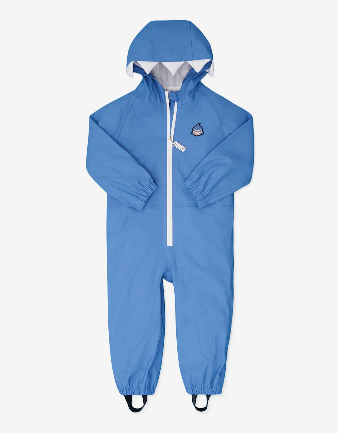 Roarsome Boys Blue Reef The Shark Puddlesuit In - Size: 2 Years/3 Years Kids