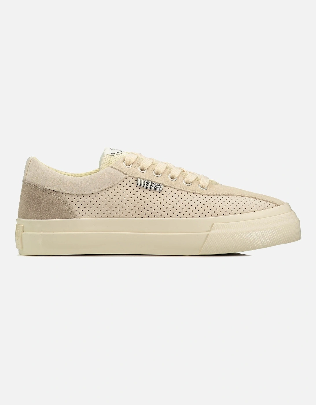 Dellow Track Perf Suede Trainers - Ecru, 6 of 5