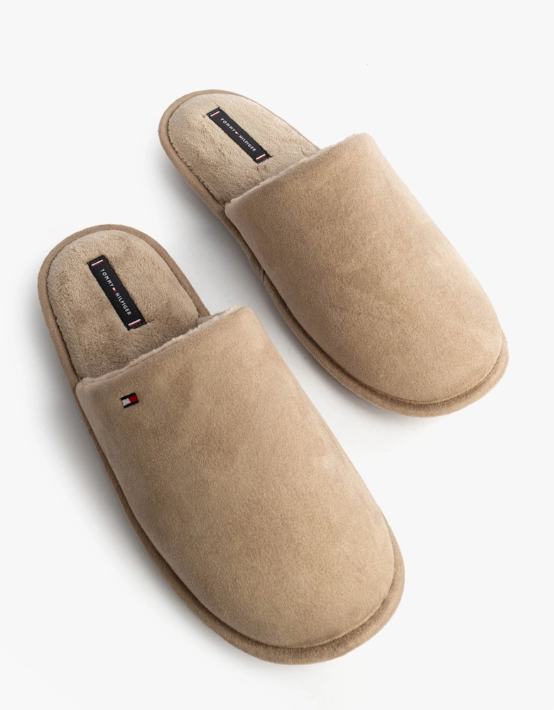 CORE HILFIGER FLAG H Mens Mule Slippers Coastal Taupe