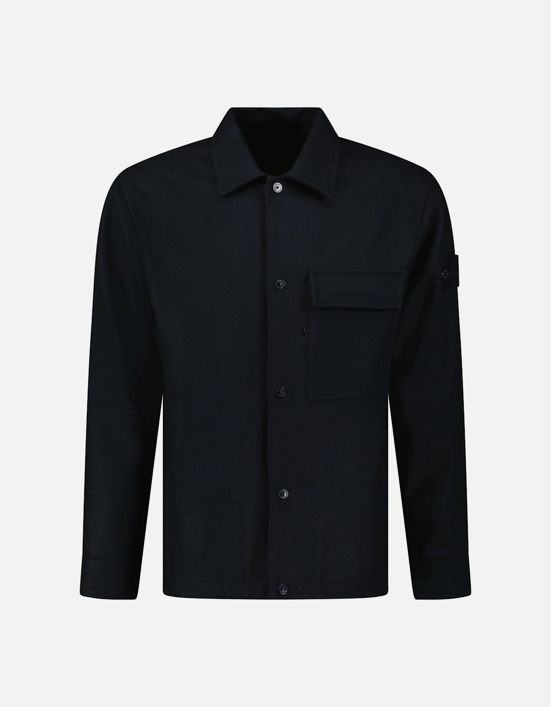 Ghost Piece Virgin Wool-Blend Felt Overshirt in Navy, 5 of 4