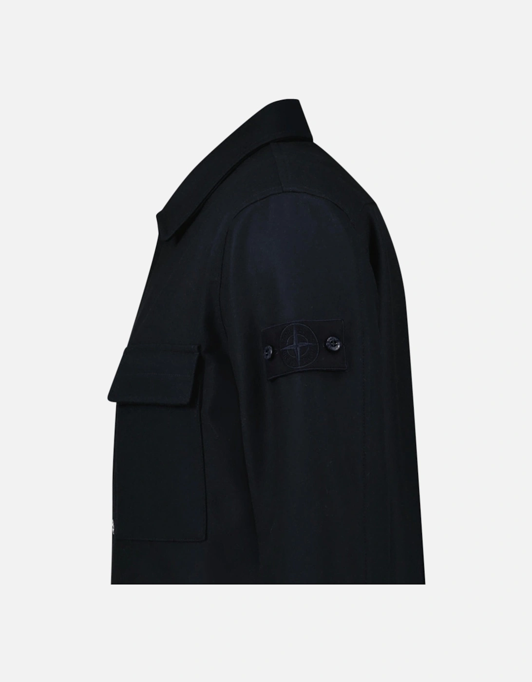 Ghost Piece Virgin Wool-Blend Felt Overshirt in Navy