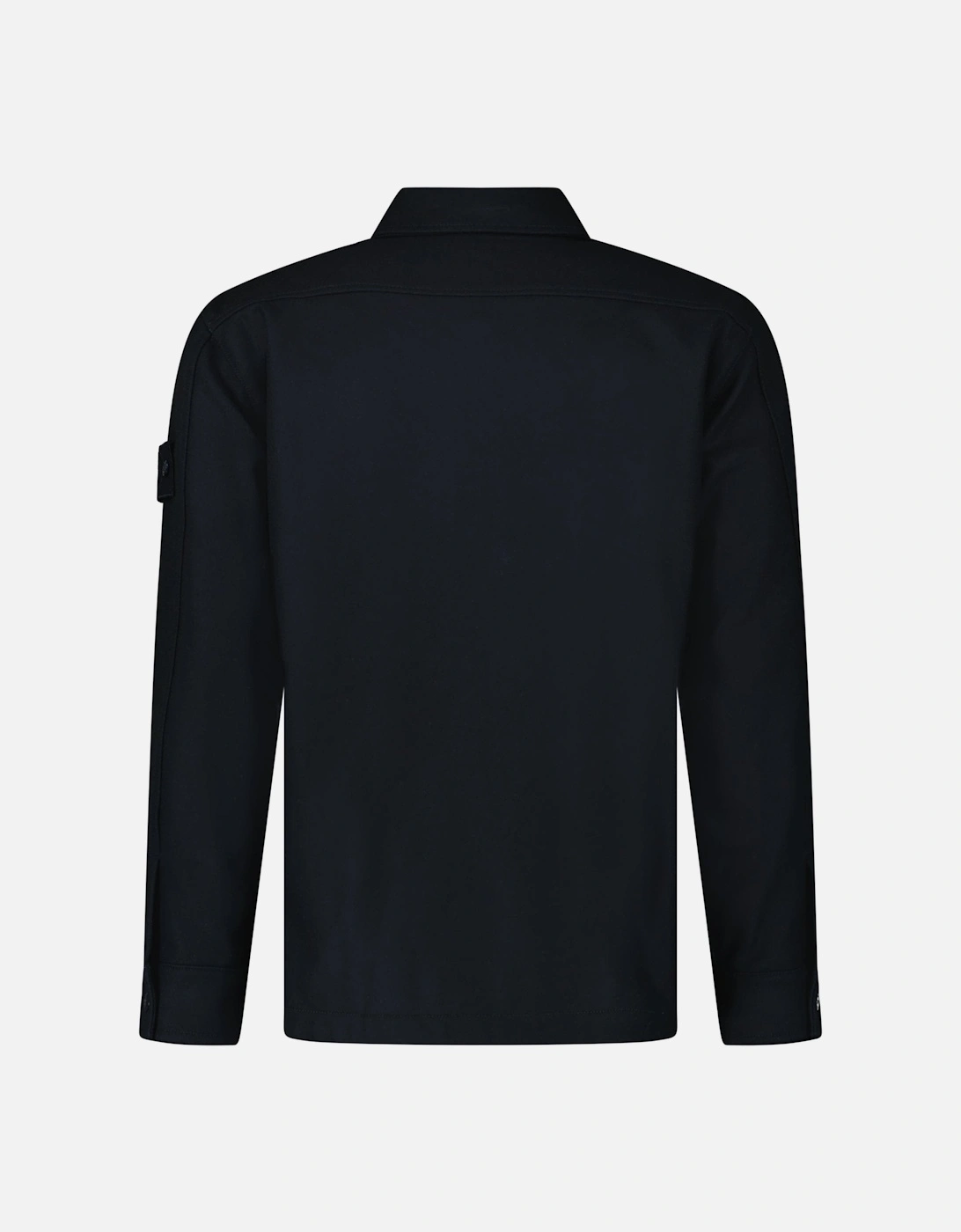 Ghost Piece Virgin Wool-Blend Felt Overshirt in Navy