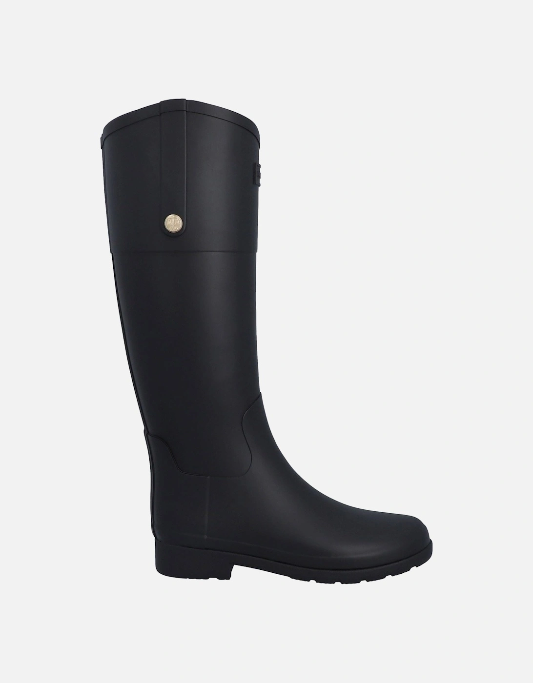Refined Riding Boot Rubber Women's Black Wellington Boots