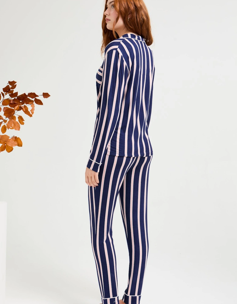 Bamboo Pyjama Set in Midnight Stripe