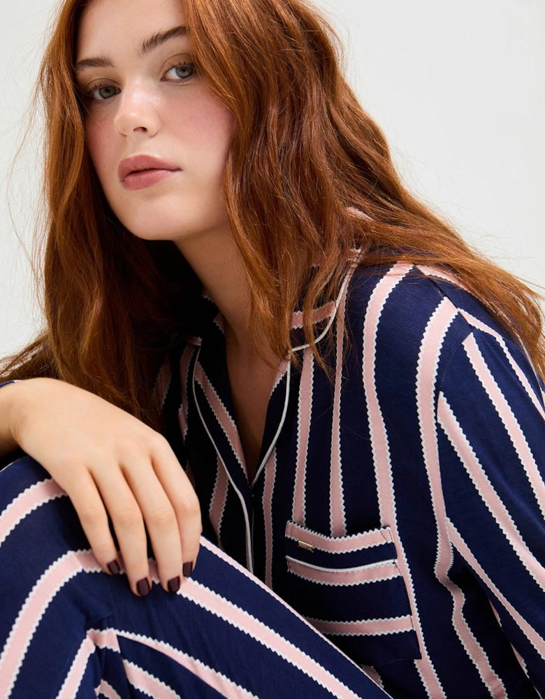 Bamboo Pyjama Set in Midnight Stripe