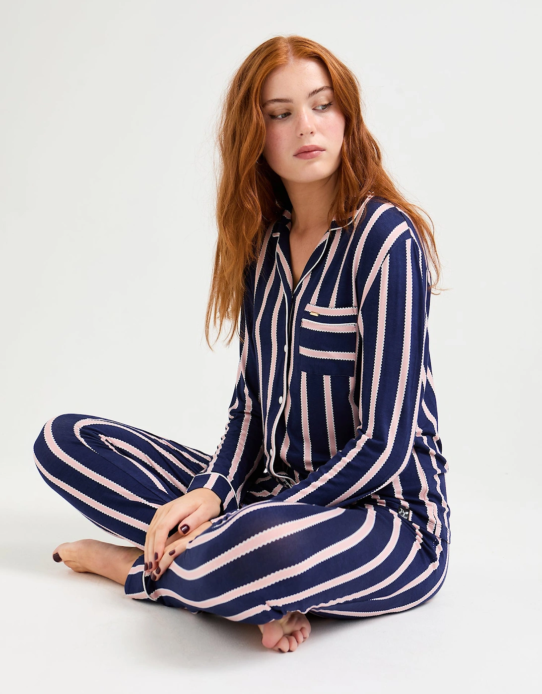 Bamboo Pyjama Set in Midnight Stripe, 5 of 4