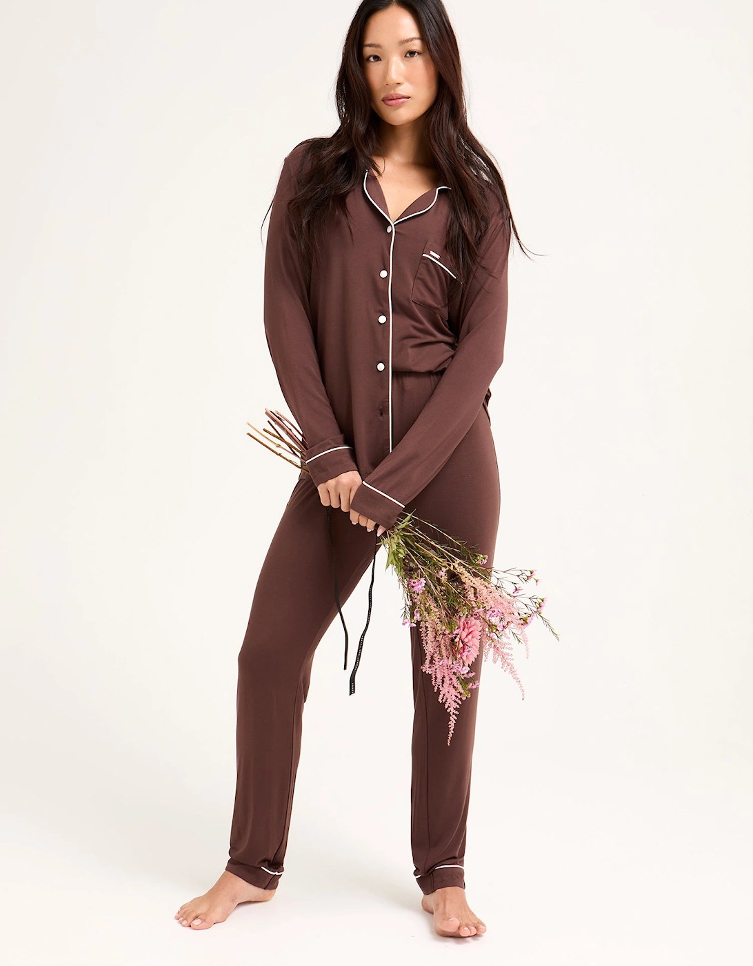 Bamboo Pyjama Set in Chocolate