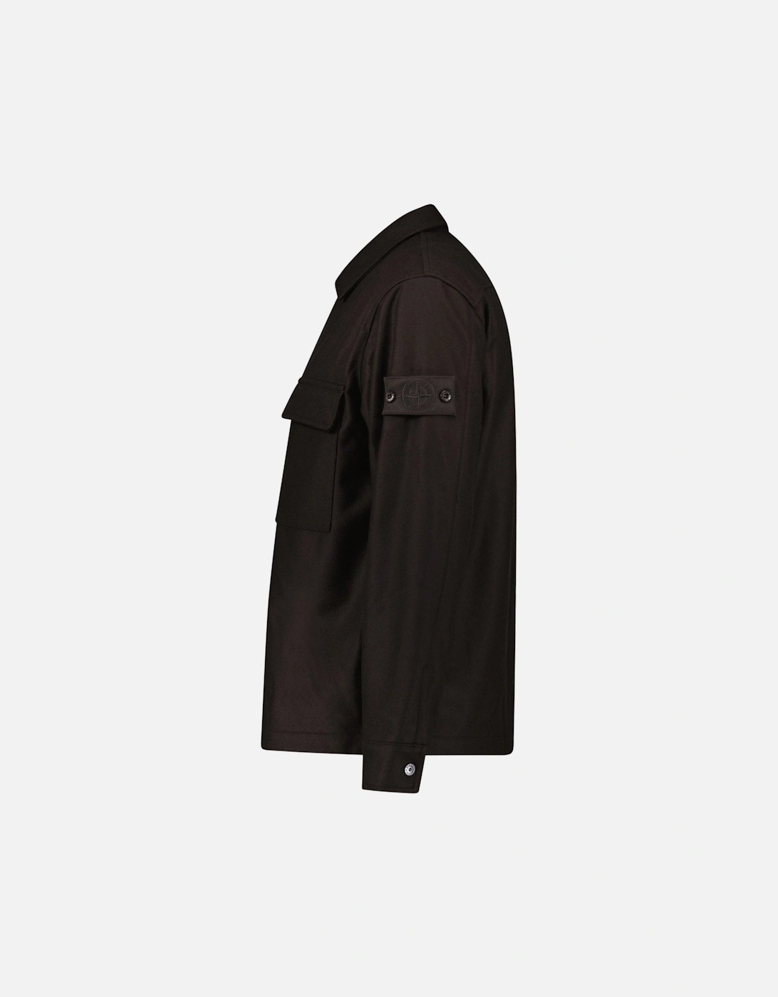 Ghost Piece Virgin Wool-Blend Felt Overshirt in Dark Brown
