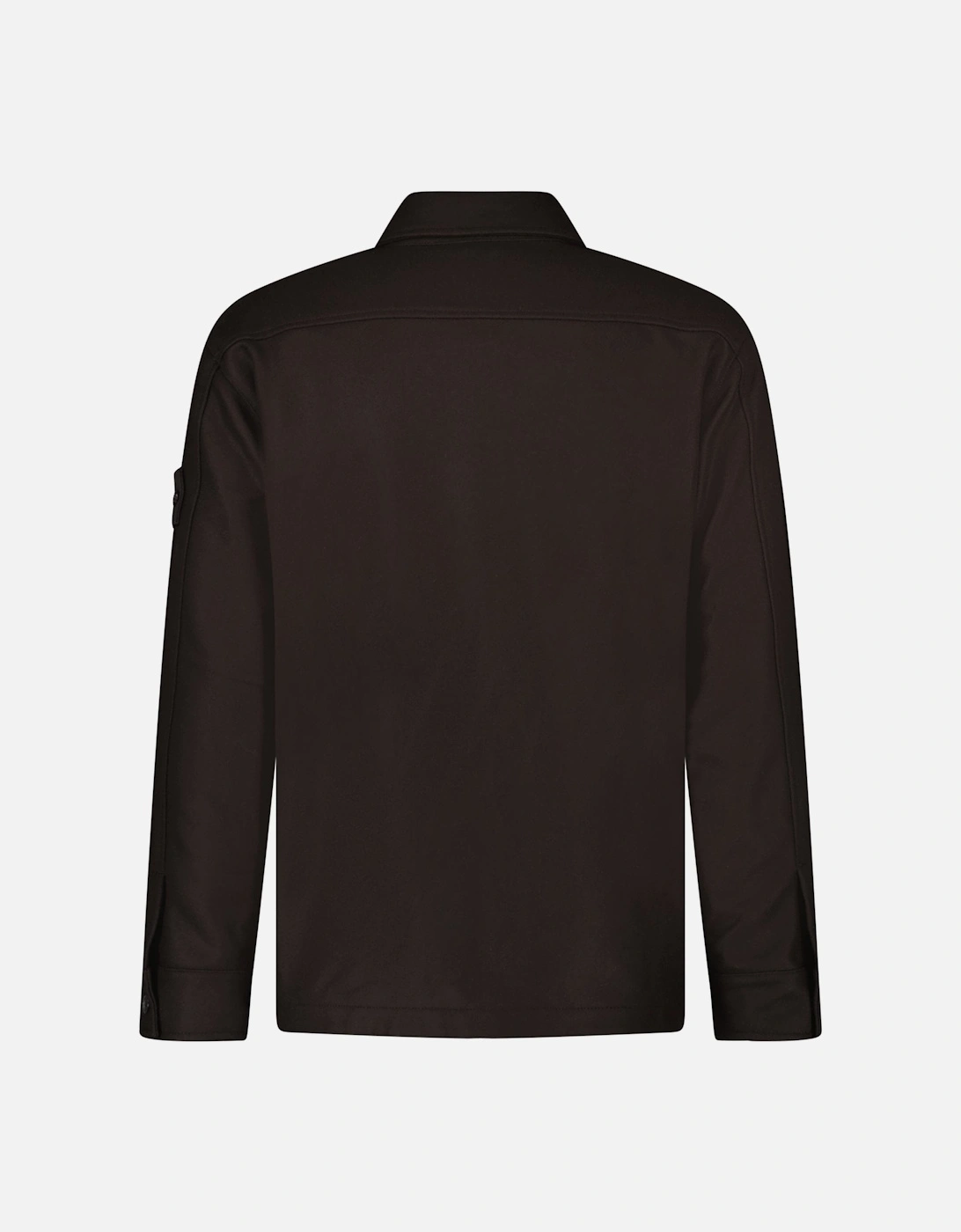Ghost Piece Virgin Wool-Blend Felt Overshirt in Dark Brown