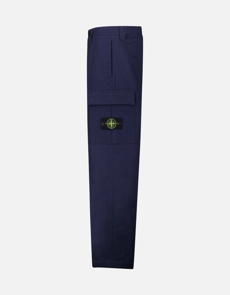 Anama Cotton Cargo Trousers in Navy