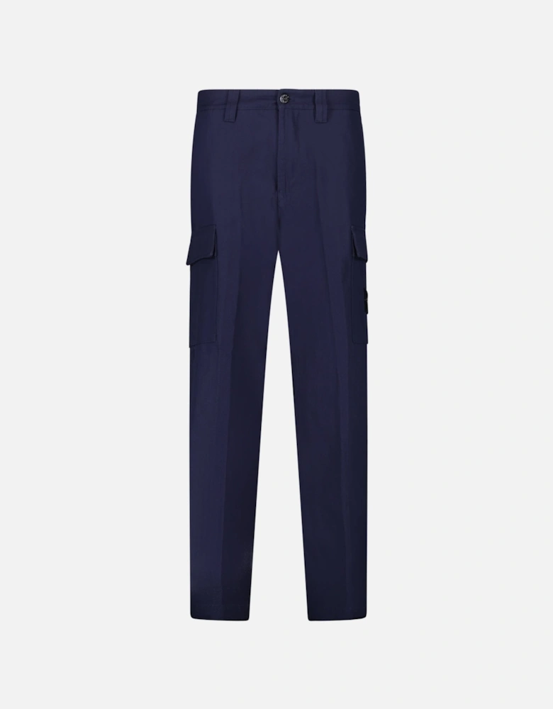 Anama Cotton Cargo Trousers in Navy
