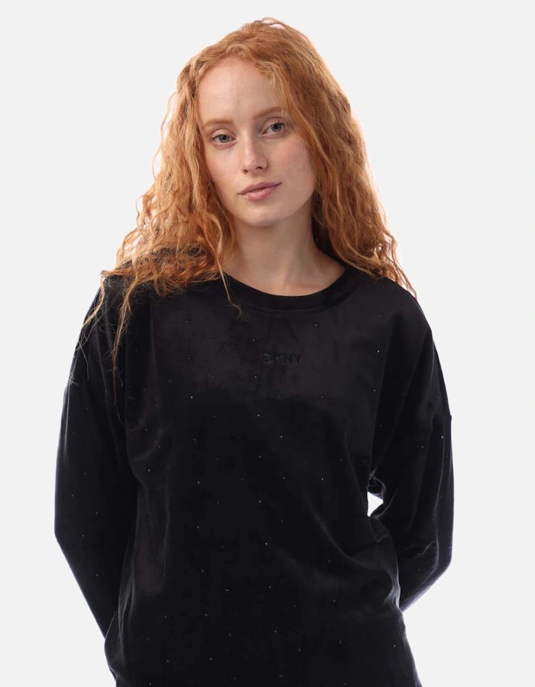 All over Rhinestone Crewneck Sweatshirt