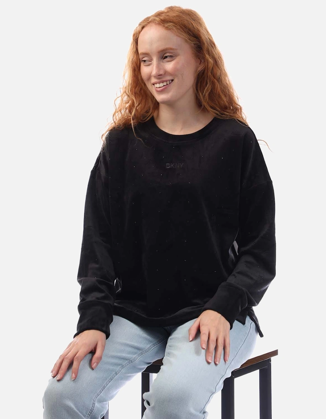 All over Rhinestone Crewneck Sweatshirt