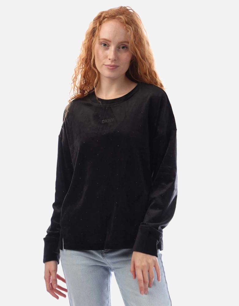 All over Rhinestone Crewneck Sweatshirt