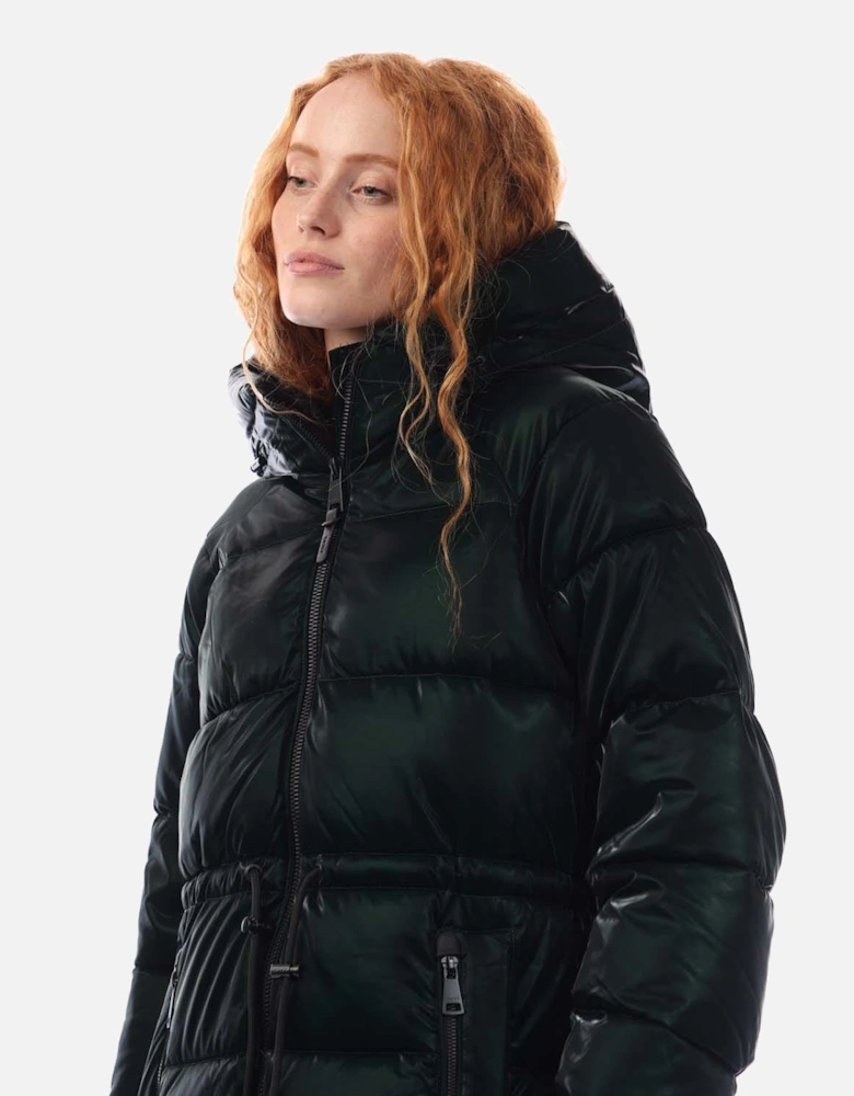 Zip Front Drawcord Puffer Jacket