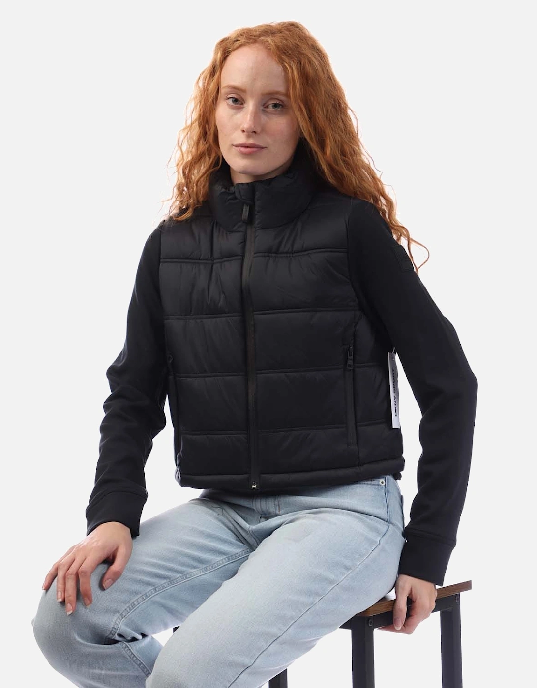 Cropped Scuba Mixed Puffer Jacket