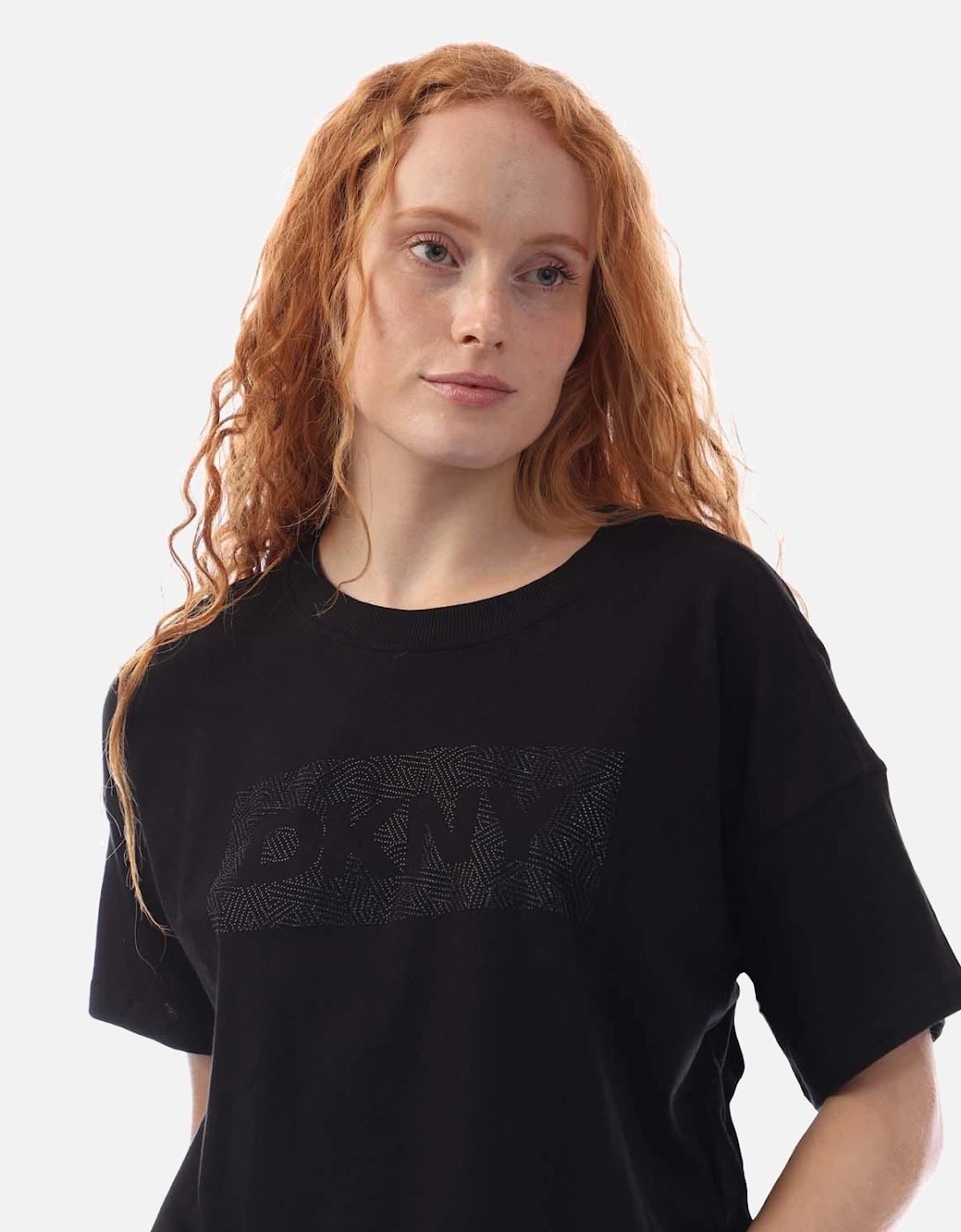 Rhinestone Logo Cropped SS T-Shirt