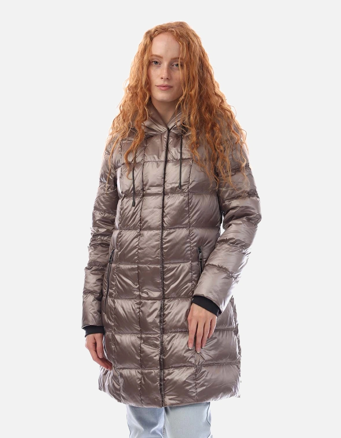 DKNY Women's Zip Front Down Filled Long Puffer Jacket - Purple - Size: 12