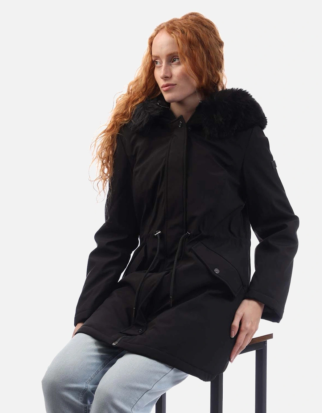 Zip Front Softshell Parka Jacket