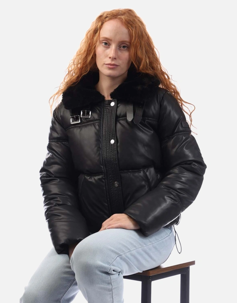 Zip Front with Collar Puffer Jacket
