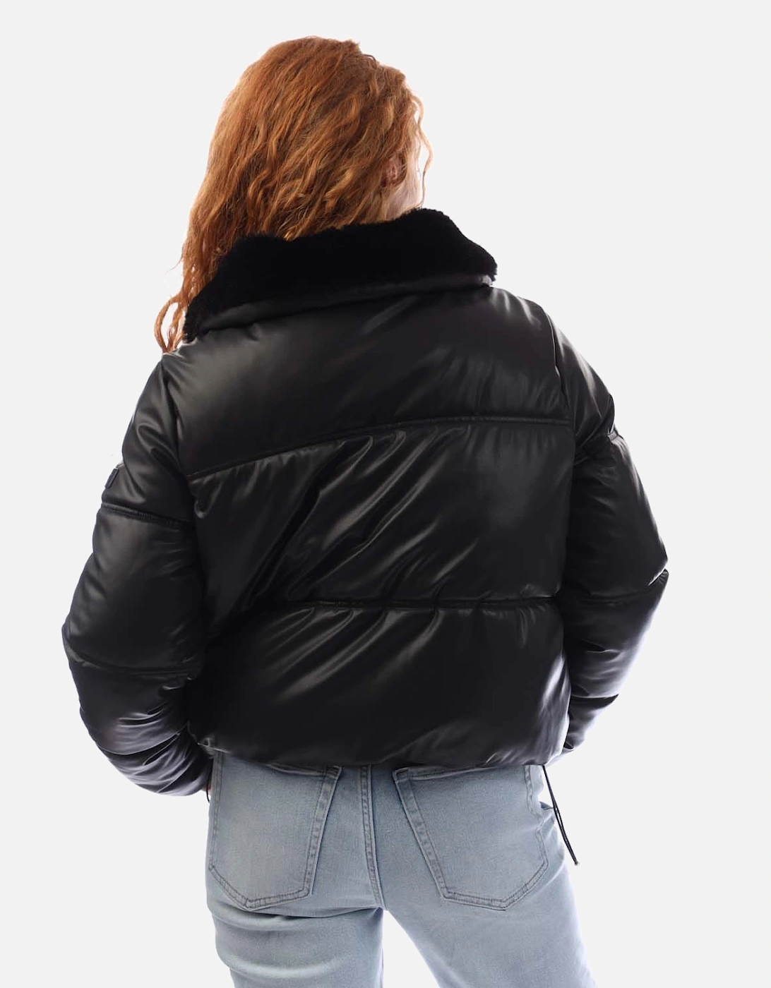 Zip Front with Collar Puffer Jacket